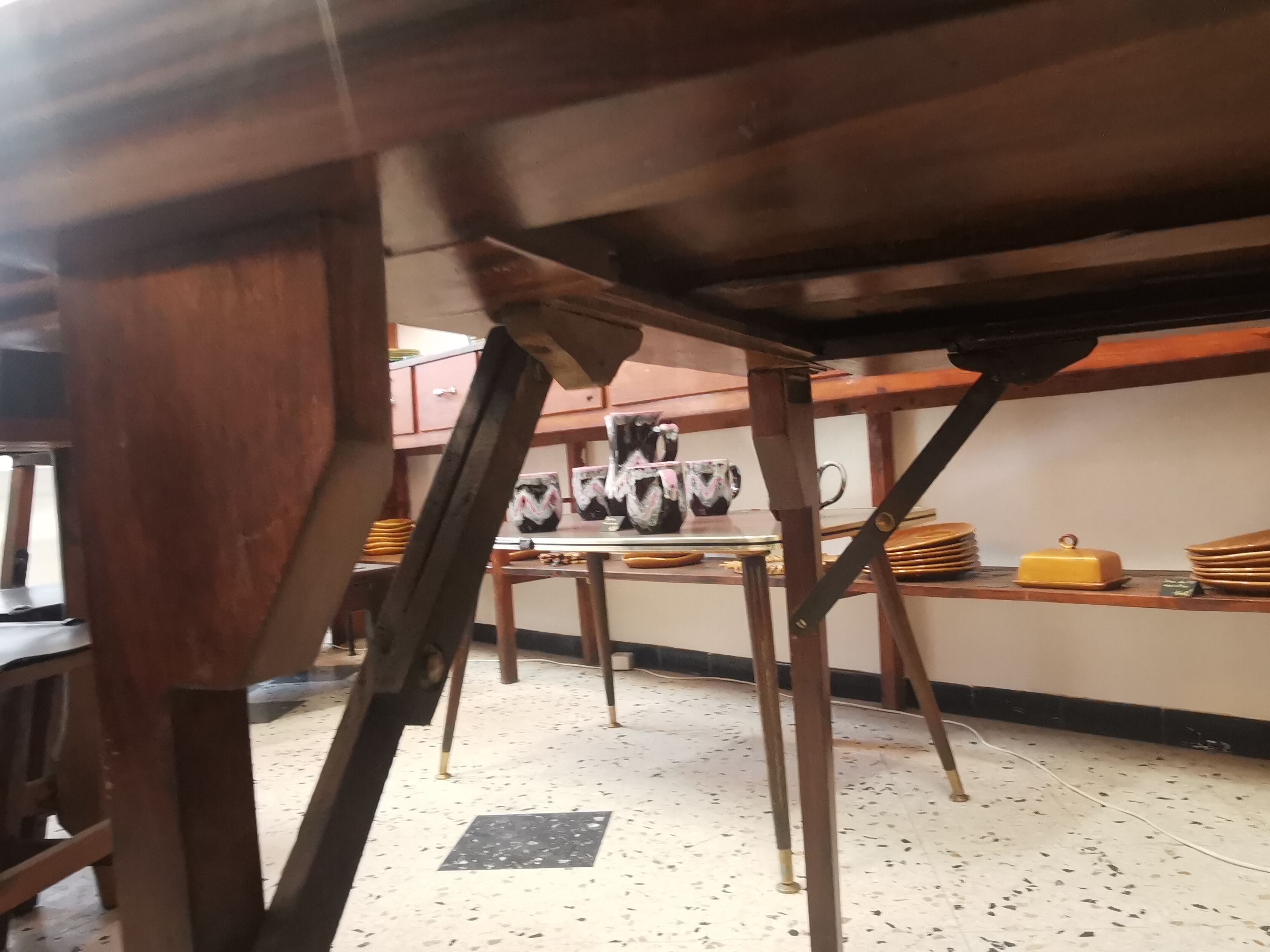 Old folding wooden gaming table