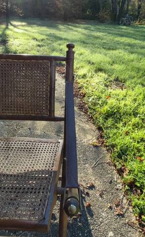 Teak and cane folding chair from the 1900s