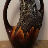Vallauris ceramic handle vase