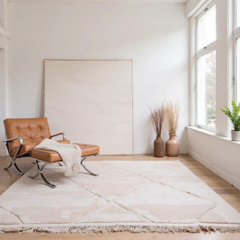 Tapis marocain blanc (200×300 cm)