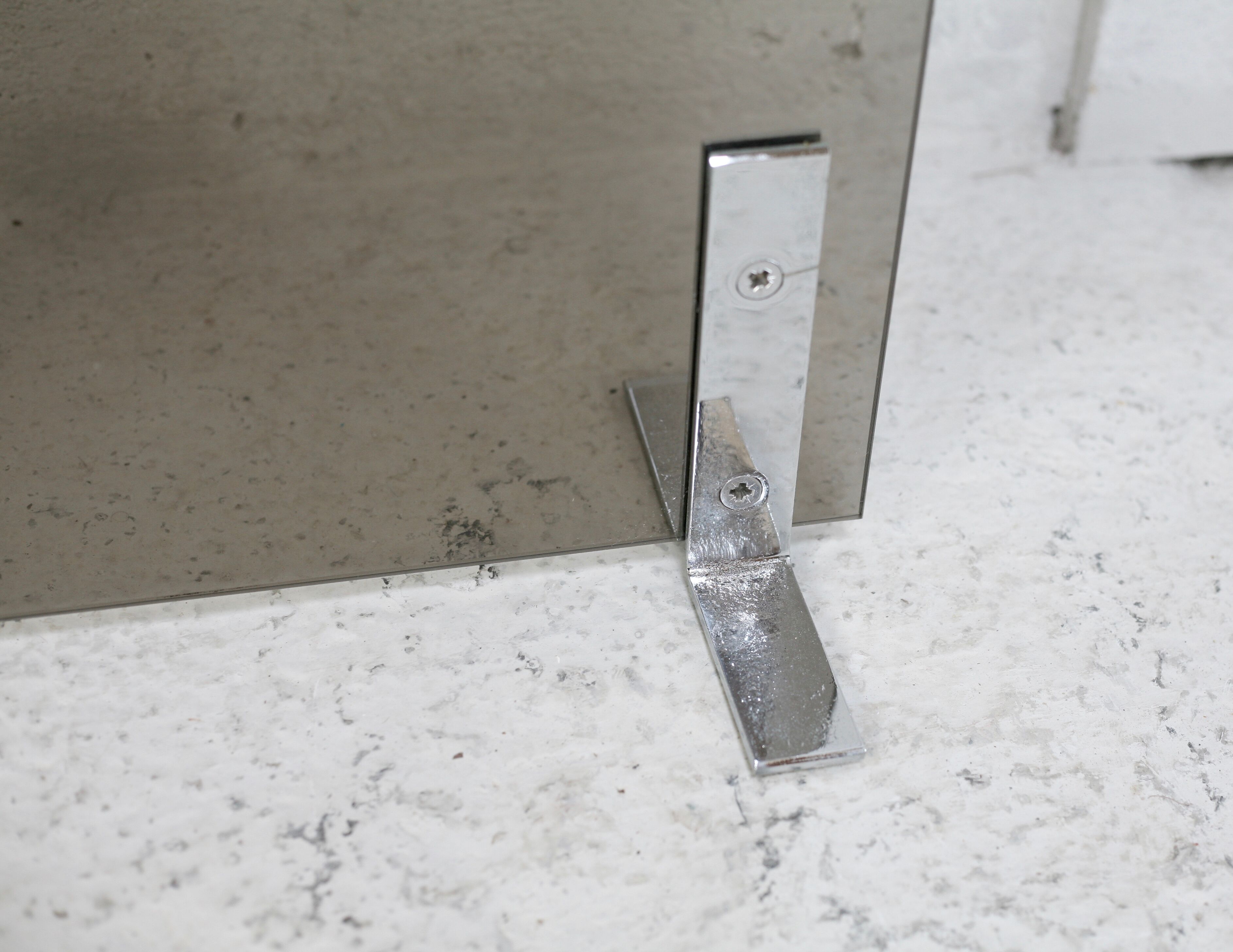 Pare-feu saint-gobain, acier chromé et verre fumé, france, circa 1970