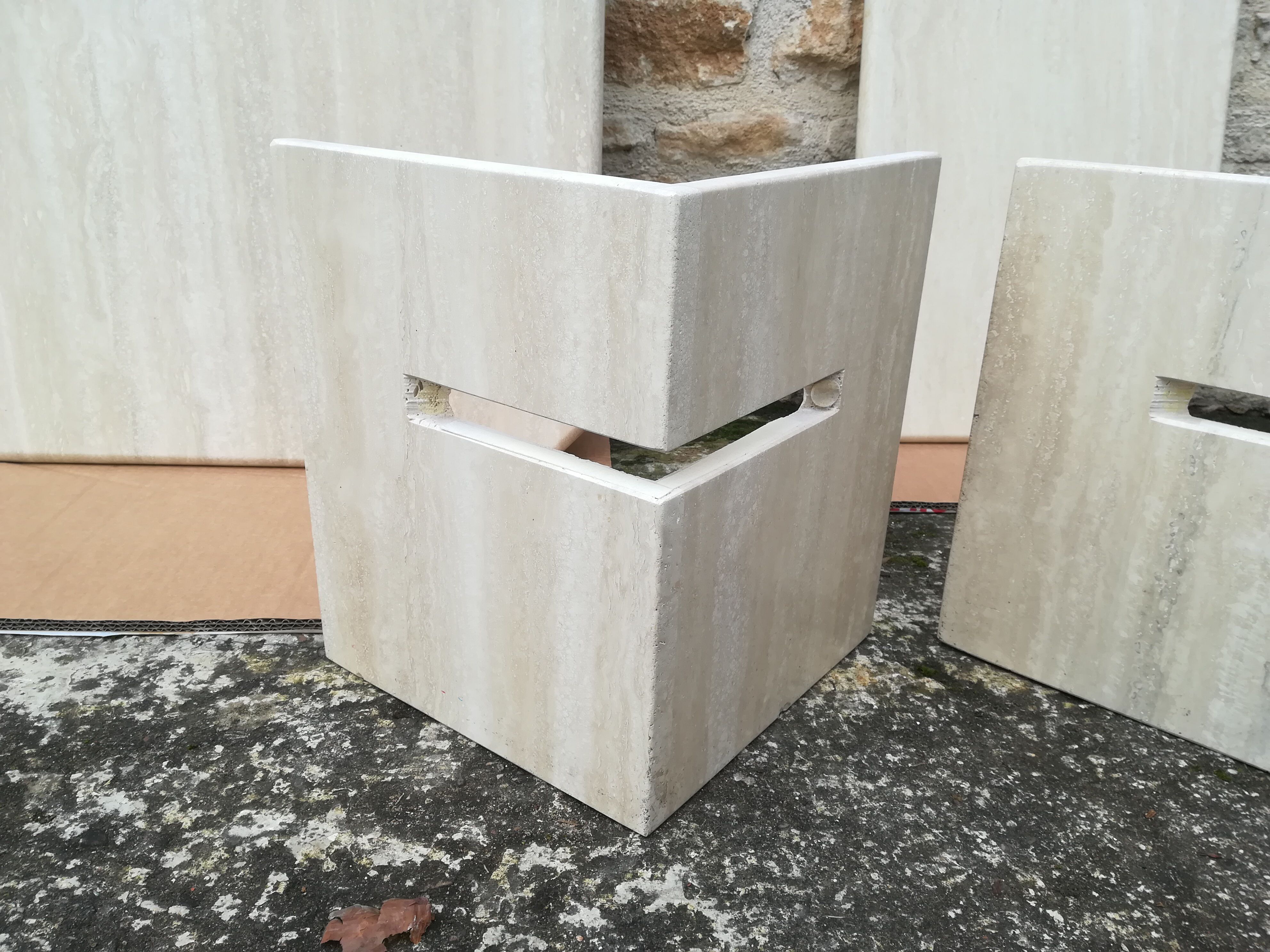 Travertine coffee table