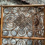 Vintage 1960s Curved Rattan Screen
