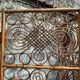 Vintage 1960s curved rattan screen