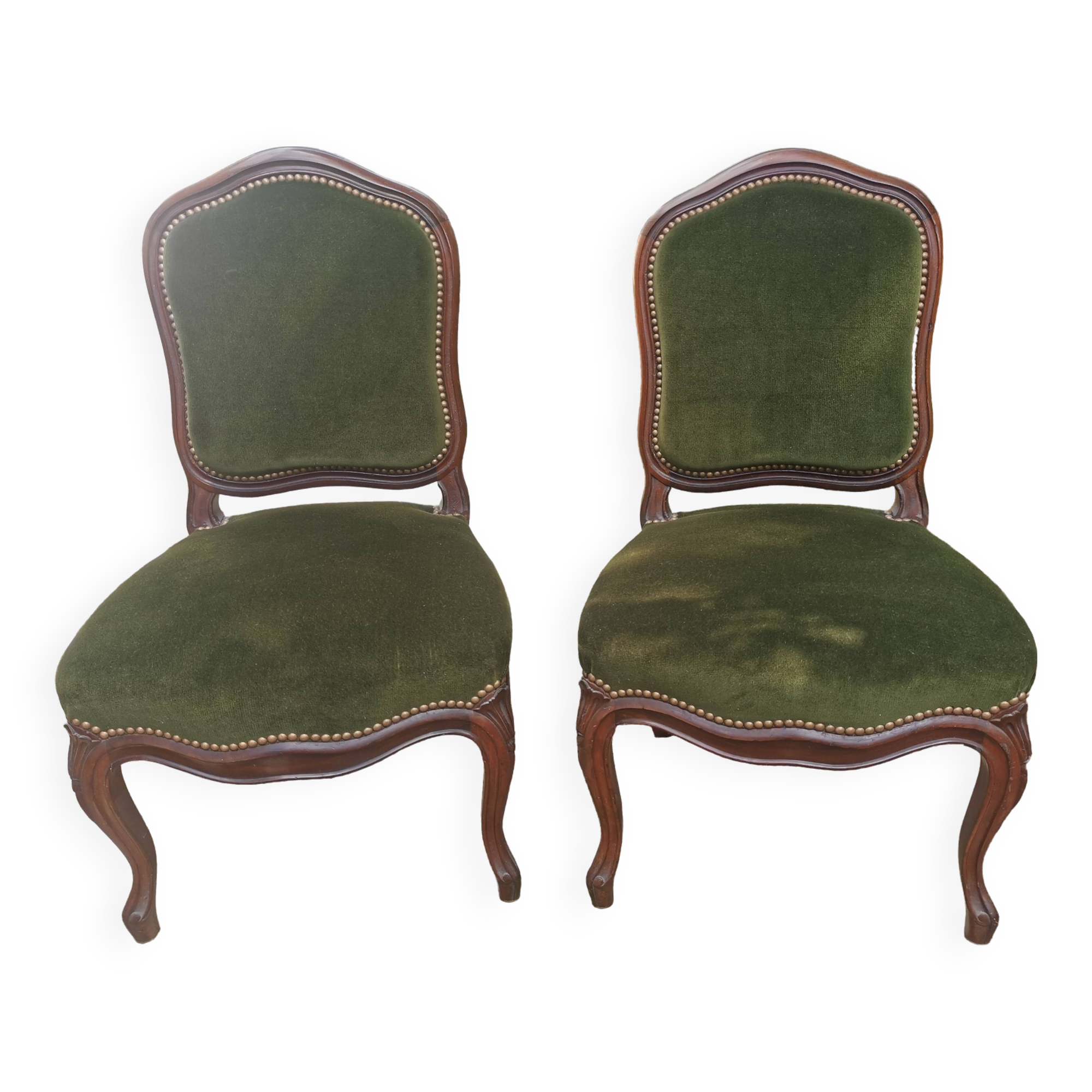 Two empire velvet chairs