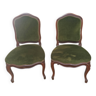 Deux chaises velours empire