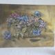Old oil on canvas bouquet of hydrangeas signed