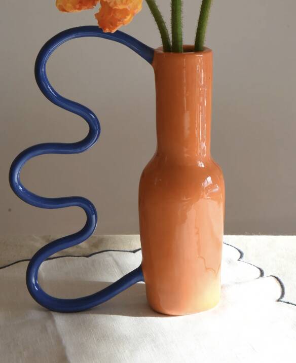 Orange and blue vase