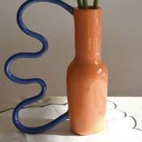 Vase orange et bleu