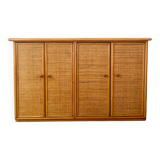 Buffet en bambou et rotin vintage