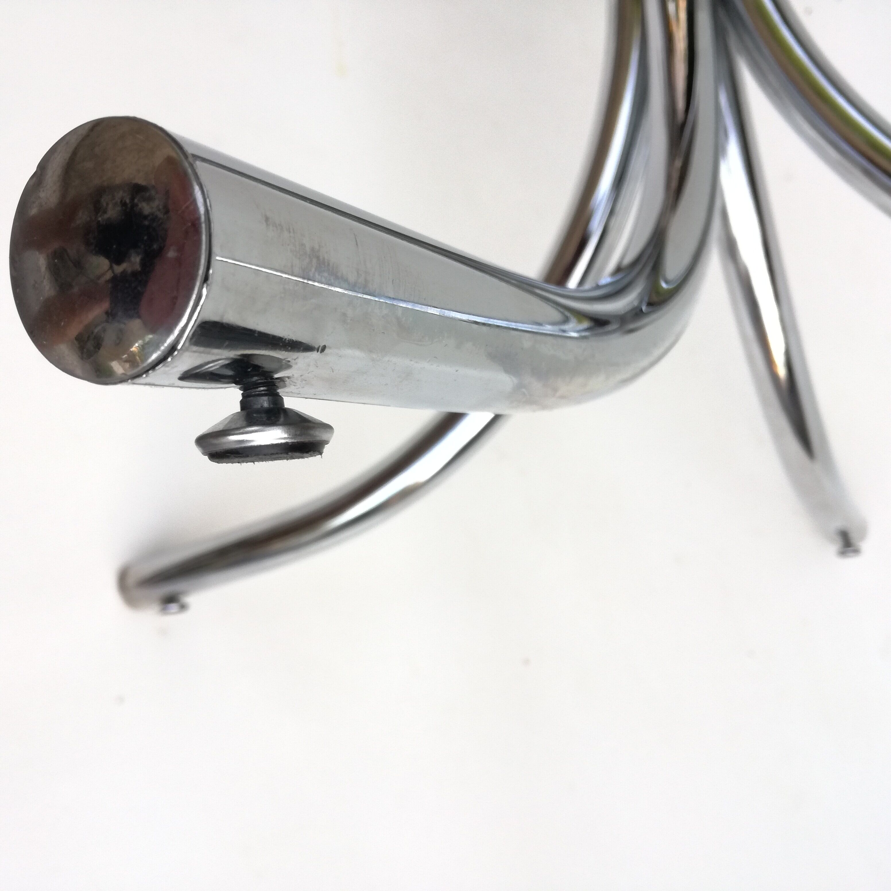 Smoked glass and chrome round table 1970