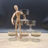 Set of 6 Cavalier Sweden Luminarc smoked champagne glasses