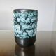 Lamp creations "LUC VALLAURIS" in black and blue fat lava ceramic, 1950.
