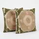 Set of 2 vintage embroidered cushion covers 61x64 cm