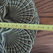 Oyster service Sarreguemines in barbotine – 12 plates + large bowl