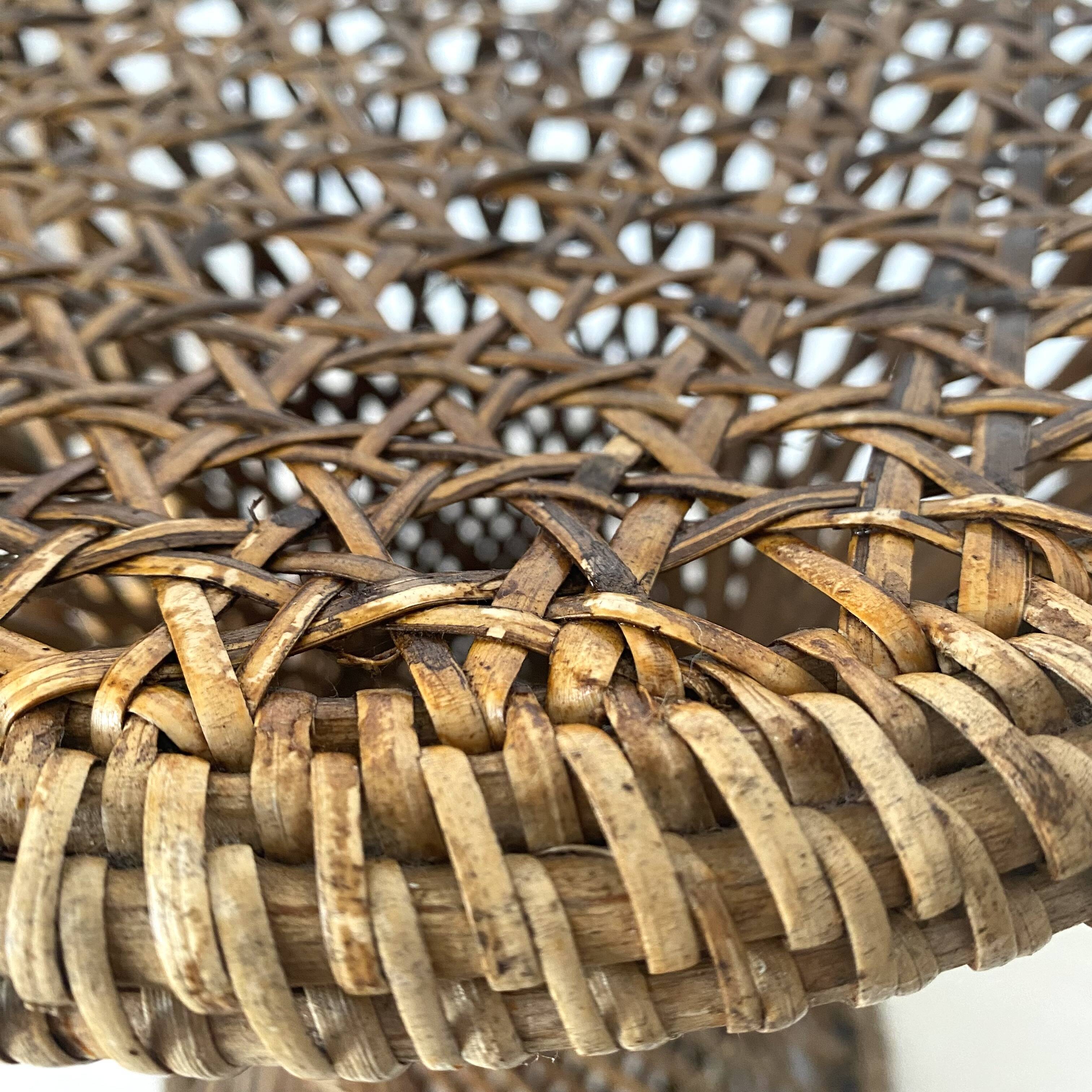 Tabouret en rotin et cannage forme tabouret Tam tam