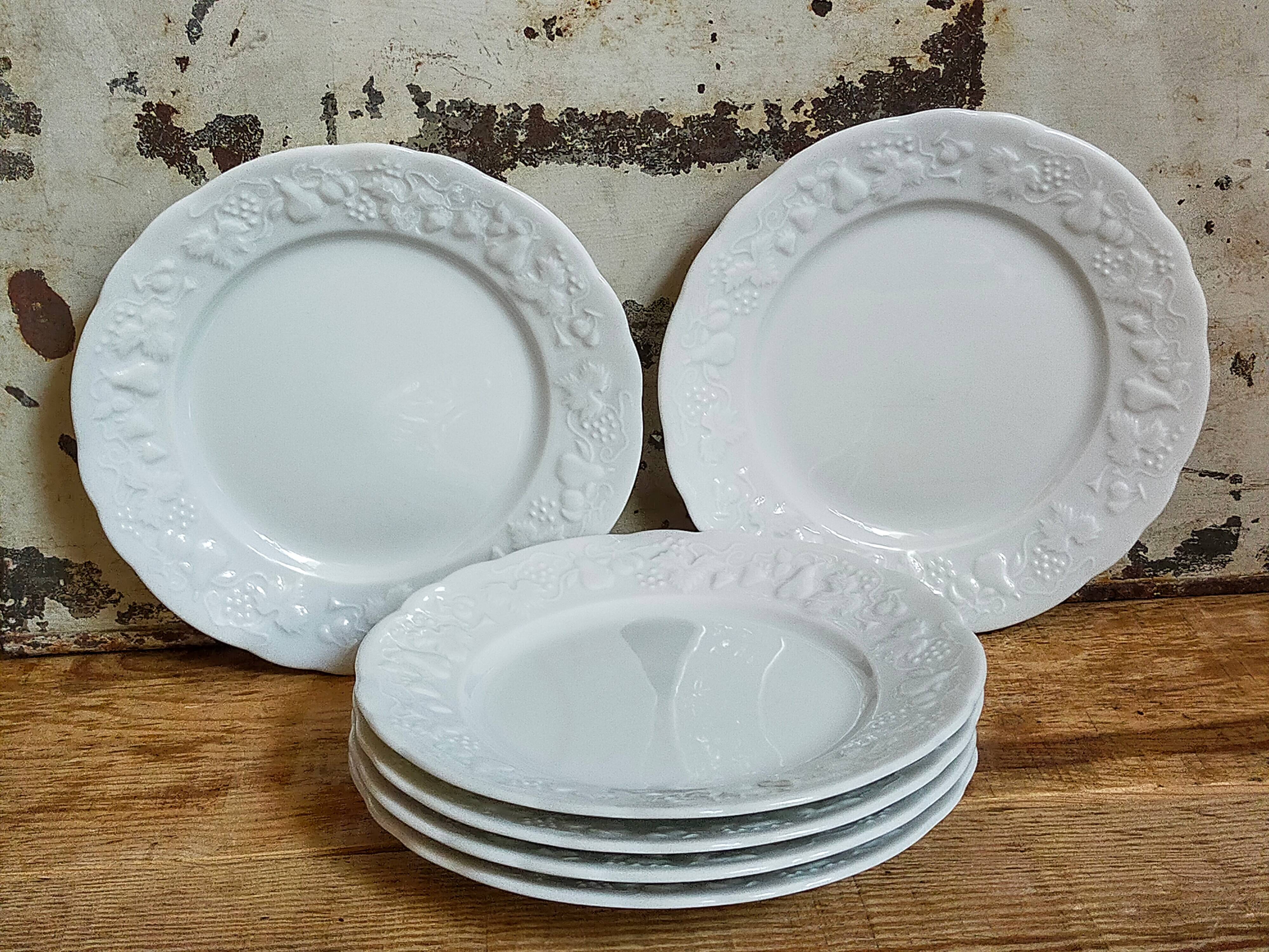 Six vintage Philippe Deshoulières Limoges California porcelain bread plates
