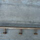 Wooden wall coat holder with 3 vintage hooks