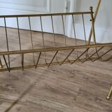 Old end of sofa / Service table with magazine holder / 60s / brass
