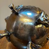 Silver-plated metal teapot