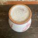 Vintage White Ceramic Vase with Pink Flower Decoration Made in Italy
