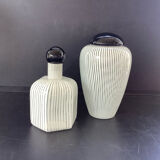 2 vases en verre d’art de Murano Vetriarte signés, Italie 1988