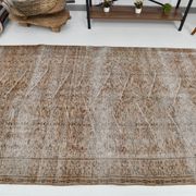 5x8 brunt orange floral vintage rug, 151x244cm