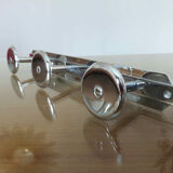 Coat rack in nickel-plated brass, 3 hooks art deco years 40 50