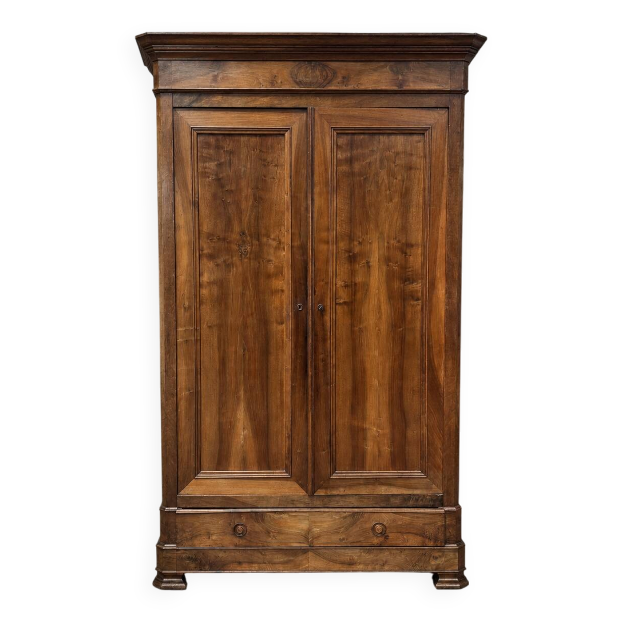 19th-century walnut wardrobe