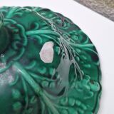 Hanging planter in green earthenware