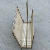 Vintage magazine rack 60s brass design