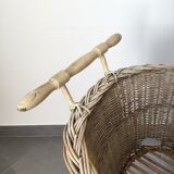 Wicker pram on wheels