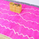 Handmade pink berber carpet 253 x 153 cm