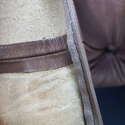 Mid-Century, Chesterfield sofa, natural leather