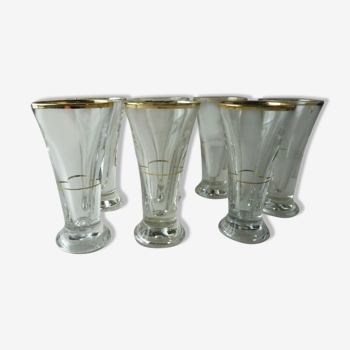 Lot d'anciens rare verres à absinthe en verre moulé, début XXème