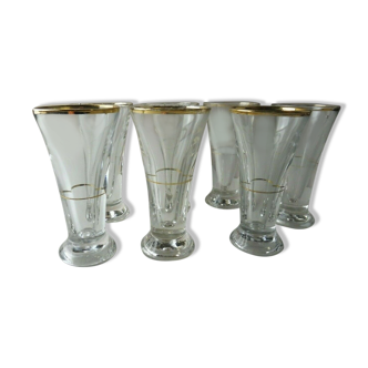 Lot d'anciens rare verres à absinthe en verre moulé, début XXème