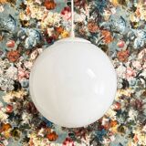 Vintage milk glass globe hanging lamp