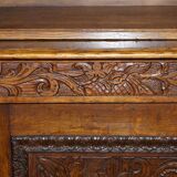 Large Victorian oak carved angular library