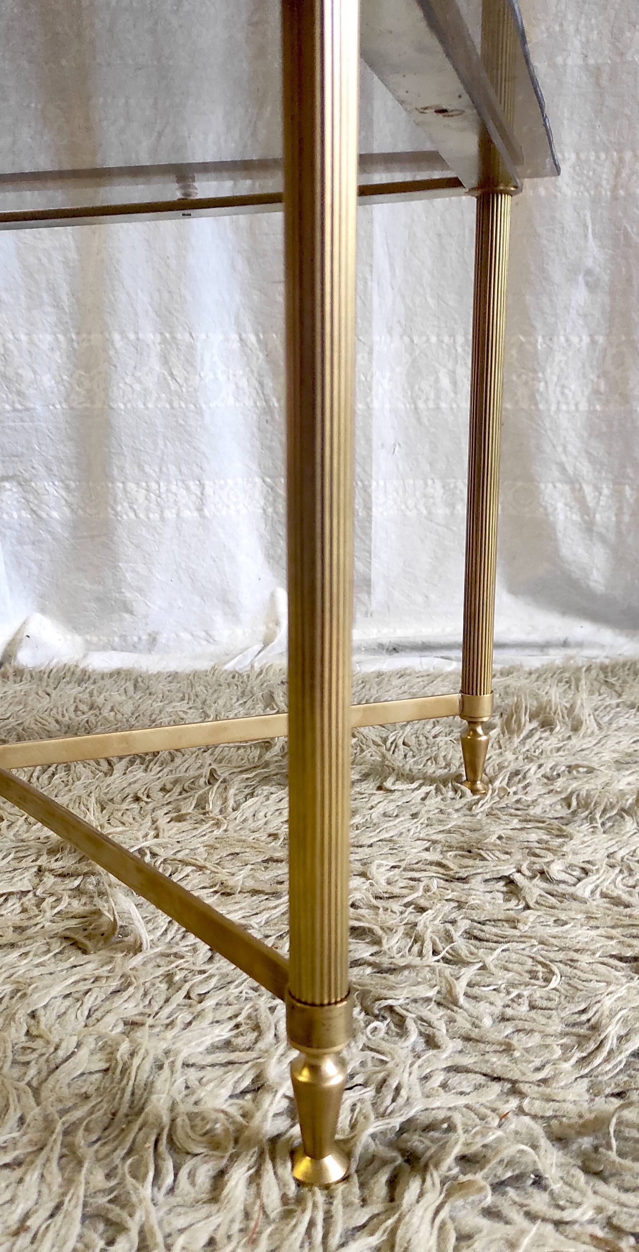 Brass coffee table and smoked glass 60s/70s