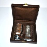 Set of 12 silver-plated mocha coffee spoons Longchamps Strasbourg