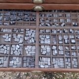 Printing cabinet 16 drawers with these lead letters