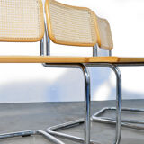 Six Cesca tubular frame cantilever dining chairs by Fasem, Italy 1999