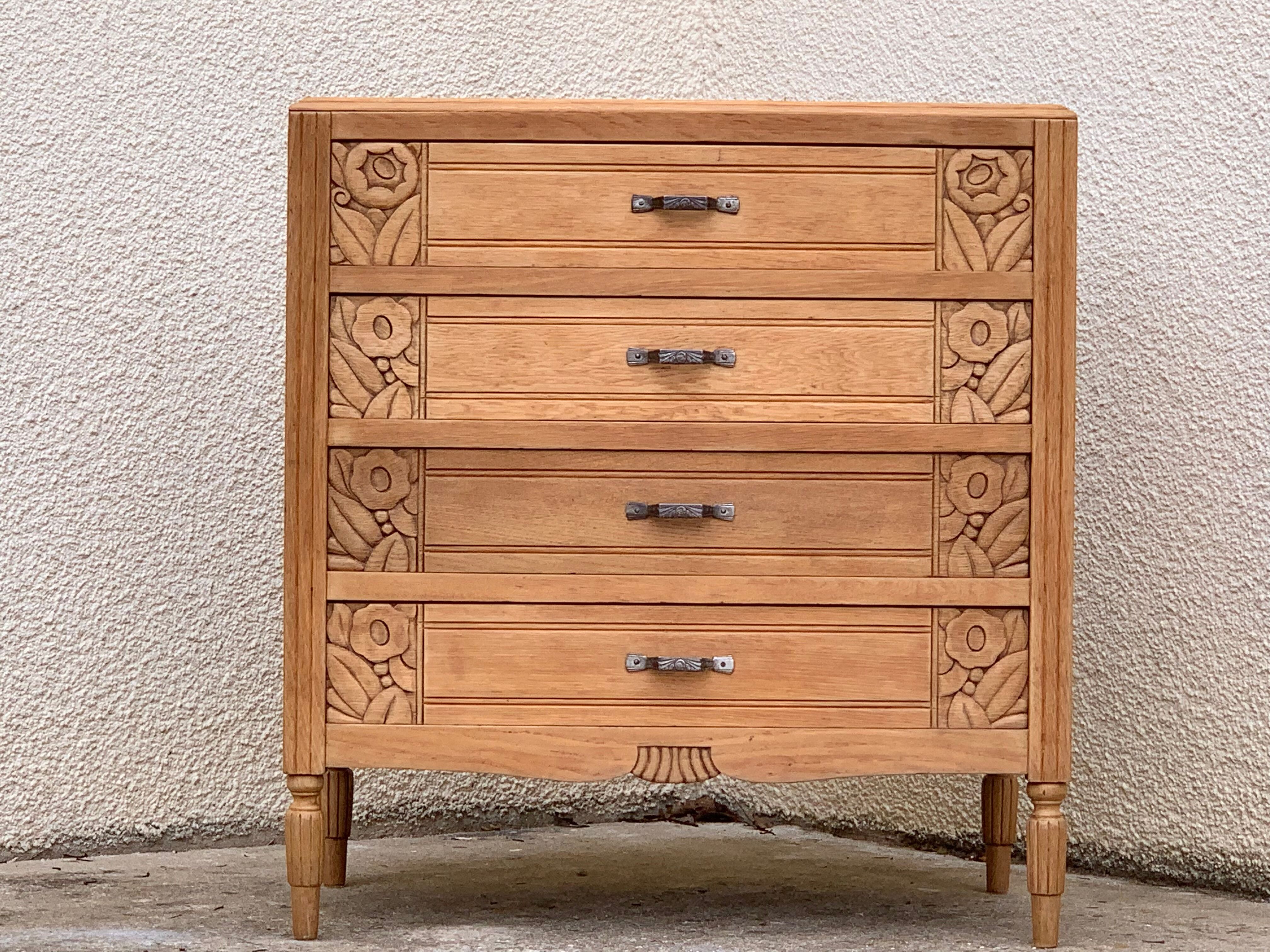 Commode Art déco chêne massif 1920