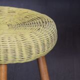 Tripod wicker stool by Tony Paul USA 1955