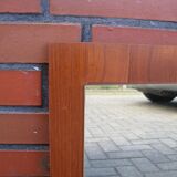 Miroir vintage en teck Danemark 1970 - 49x49cm