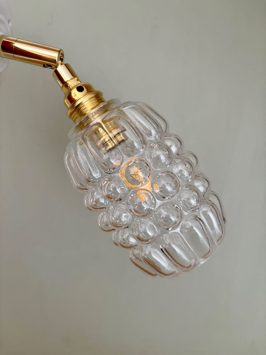 Vintage bubble glass tulip wall light