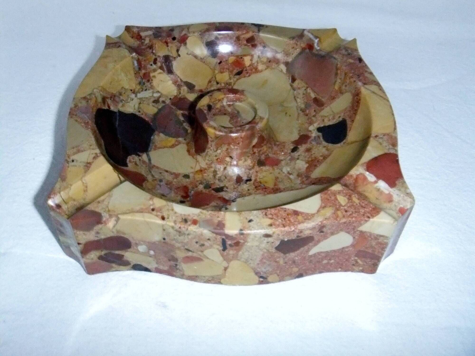 Art Deco marble ashtray signed Quercia 16.5 cm accessory cigar humidor