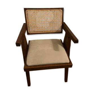 Chaise en bois et cannage
