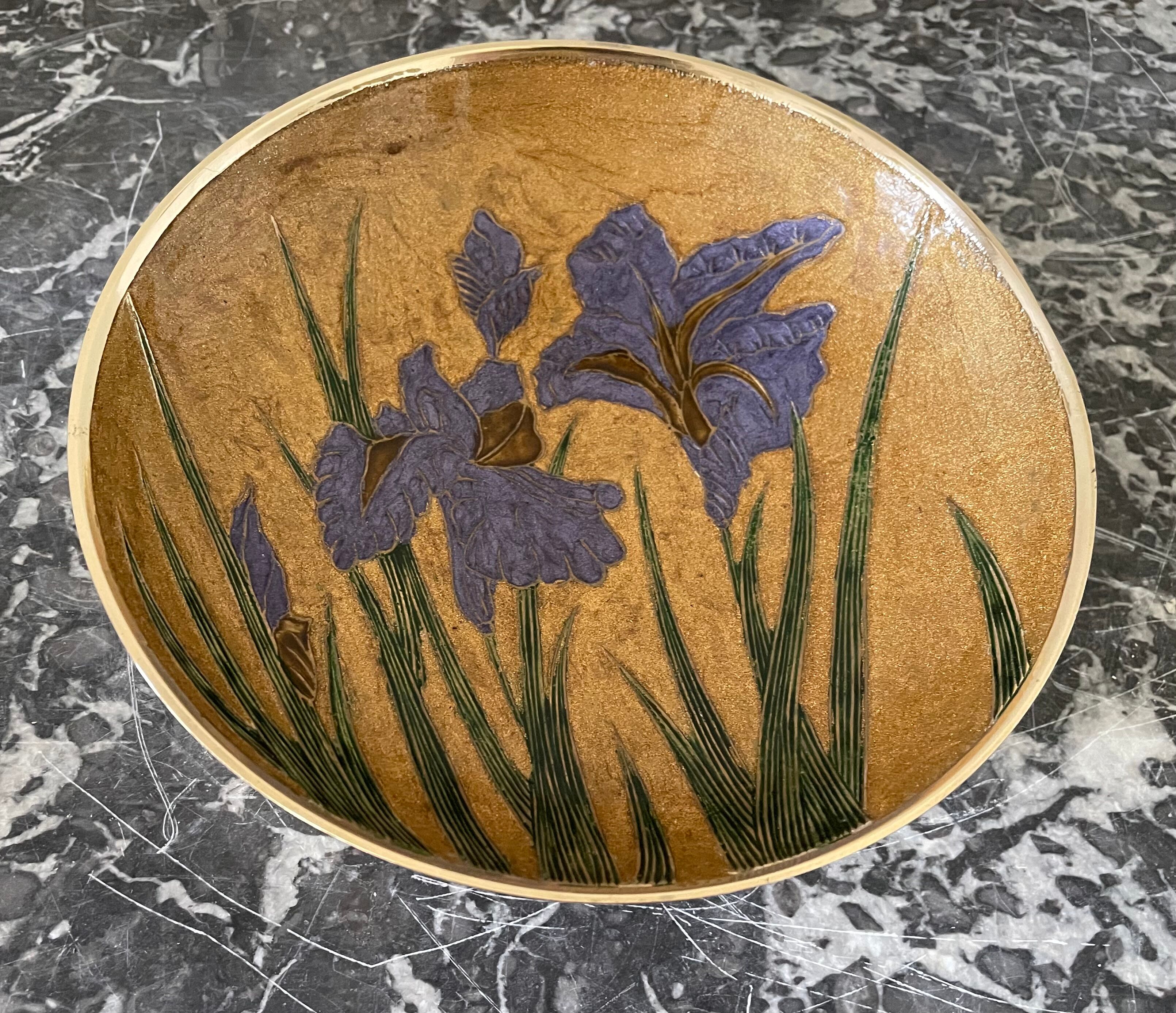 Cloisonné enamel dish 70s