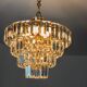 Kinkeldey chandelier, gold, cut glass, 4 levels, Germany, 1970